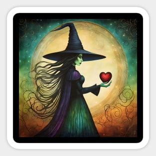 Evil Witch With Stolen Heart Sticker